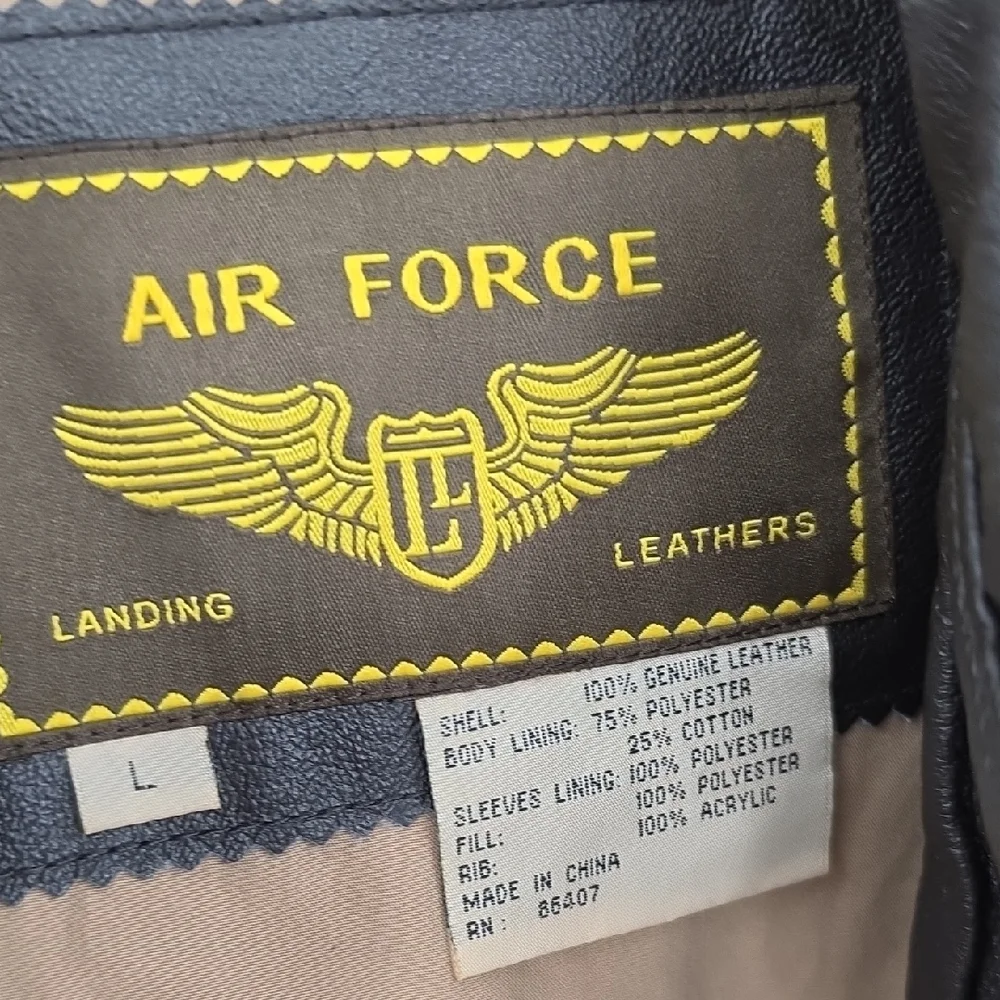 Air Force Men's Deep Brown Bomber Jacket Size L